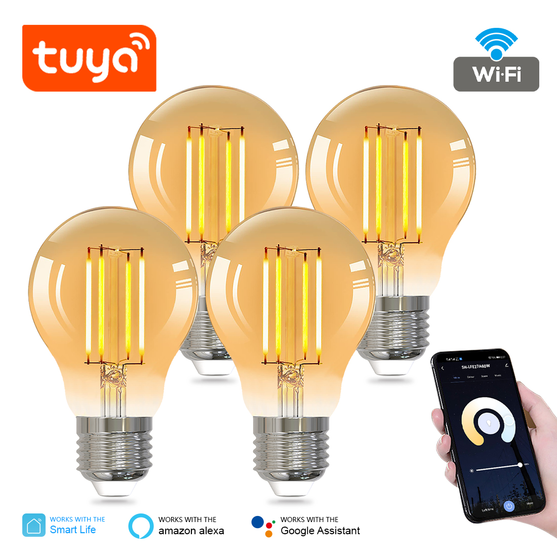 Tuya-4  A60  LED ʶƮ  E27, 220V ..